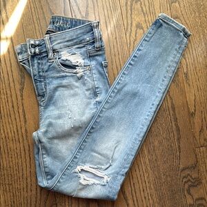 American Eagle Light Blue Distressed Jeans